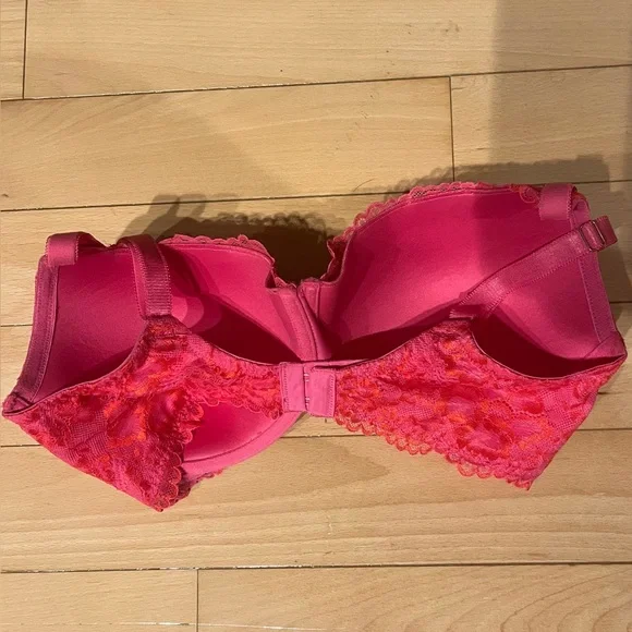 Savage X Fenty Floral Lace Balconette Bra with X Charm in Sweeter Pink Two-Tone - Picture 5 of 10